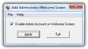 Add Administrator to Login XP