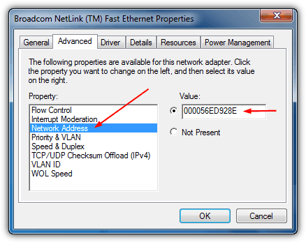 Windows 7 Change Network Address