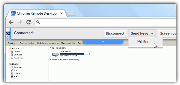 Chrome Remote Desktop Connected