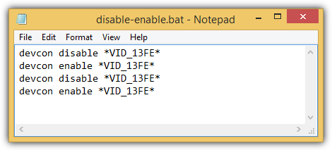 DevCon disable enable device