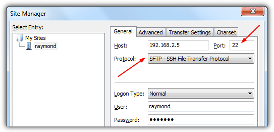 FileZilla Client SFTP