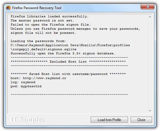 Firefox Password Recovery Tool