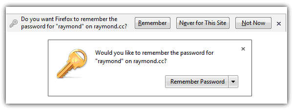 Disable Firefox Remember Never for This Site Not Now button