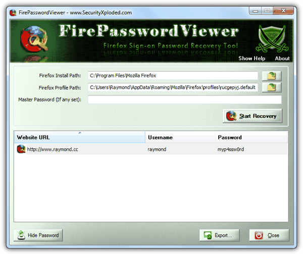 FirePasswordViewer