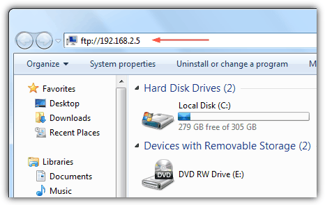 FTP from Windows Explorer