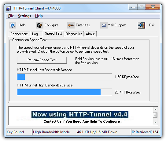 HTTP-Tunnel Speed Test