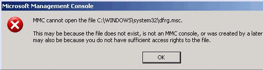 MMC cannot open the file C:\Windows\system32\dfrg.msc