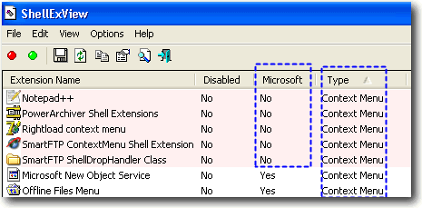 Third party context menu