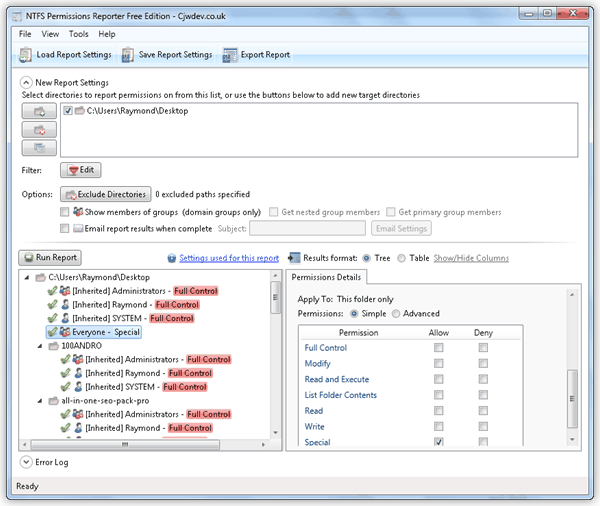 NTFS Permissions Reporter