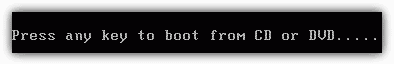 Press any key to boot from CD