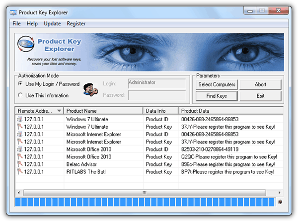 Product Key Explorer