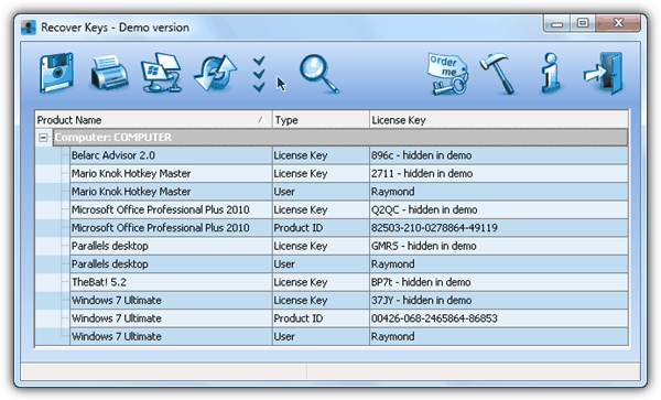 Recover Keys