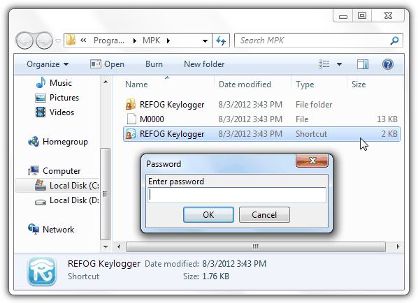 REFOG Keylogger Password