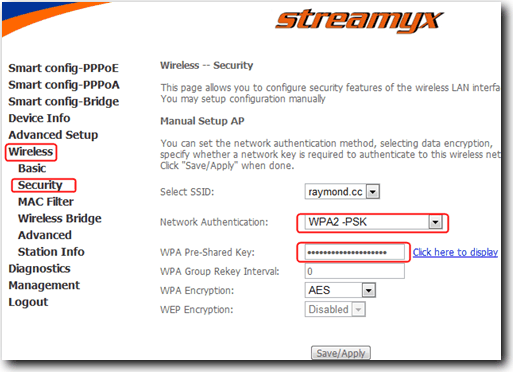 WPA2 for RIGER DB108-WL