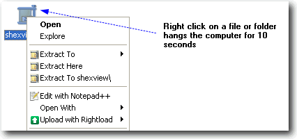right click slow or hang