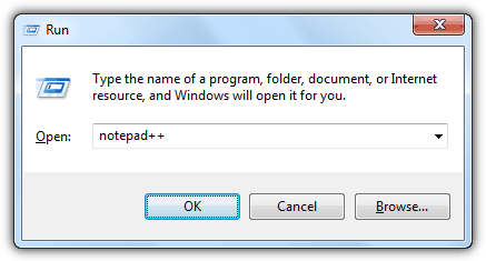 Run notepad++