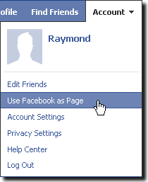 Use Facebook as Page