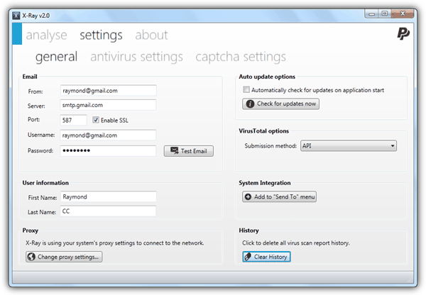 X-Ray Settings