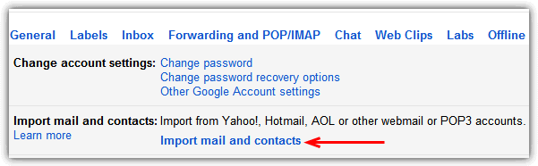 Gmail import