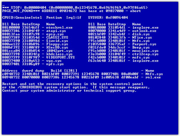 bluescreen screensaver