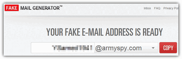 fakemailgenerator randomly generated email