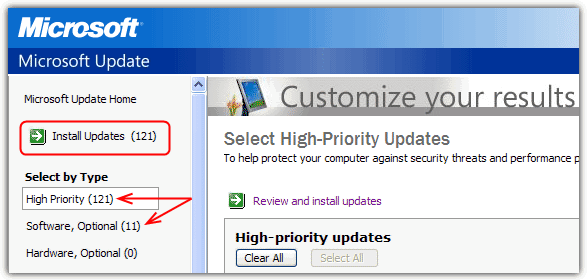 High Priority Windows Update