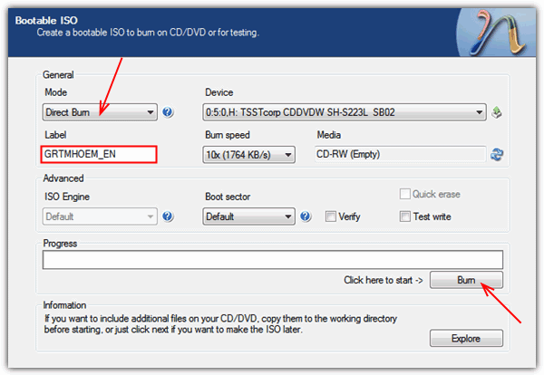 Create bootable ISO