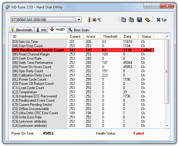 HDTune - Hard Disk Health