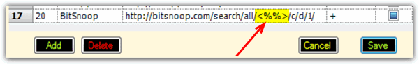 BitSnoop search string