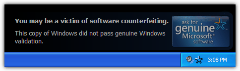 this copy of windows did not pass genuine windows validation