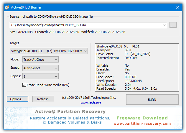 Active iso burner