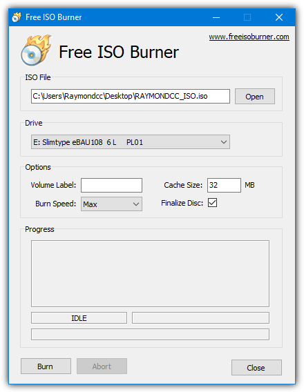 Free iso burner