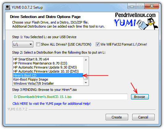 Creating a USB Hiren with YUMI