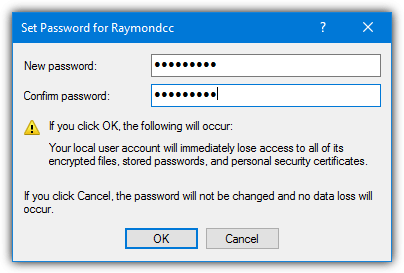 enter the password in computer management