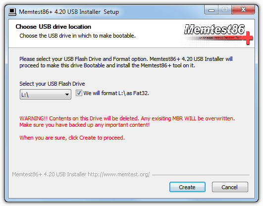 Memtest86+ USB Installer