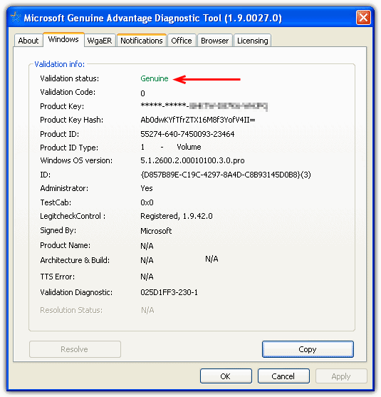 Microsoft Genuine Advantage Diagnostic Tool