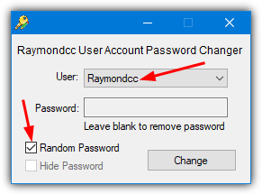 User account password changer