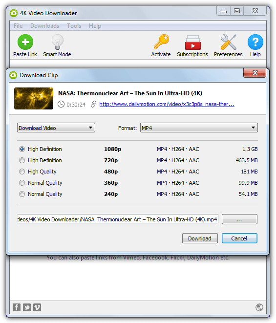 4k video downloader clip