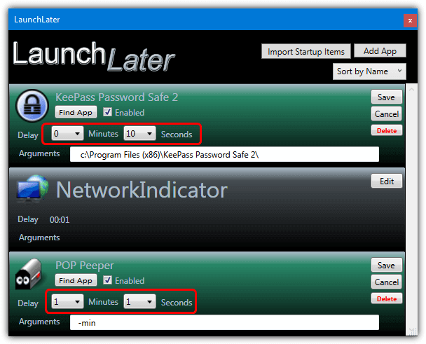 LaunchLater edit delay