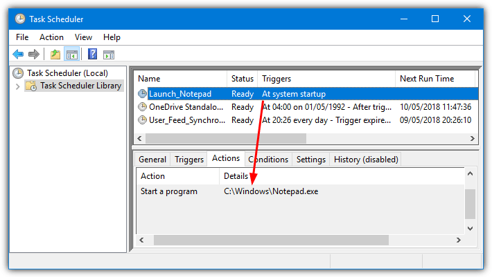 command prompt created task