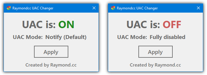 Raymondcc uac changer