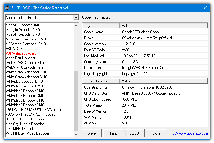 Sherlock the codec detective