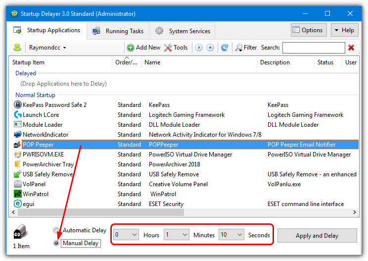 r2 Studios Startup Delayer manual delay