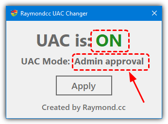 Uac changer click to change