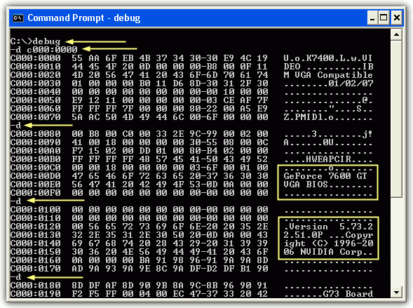 debug video card