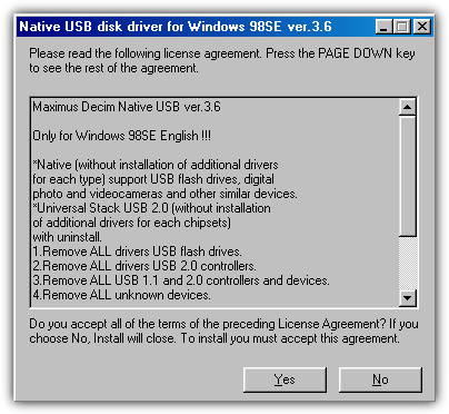install generic windows 98 device driver