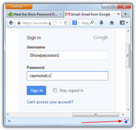 Firefox Show Password