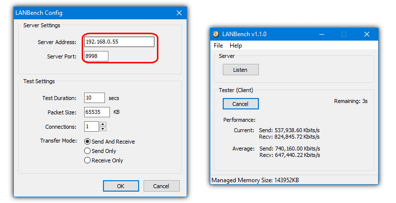 lanbench with config