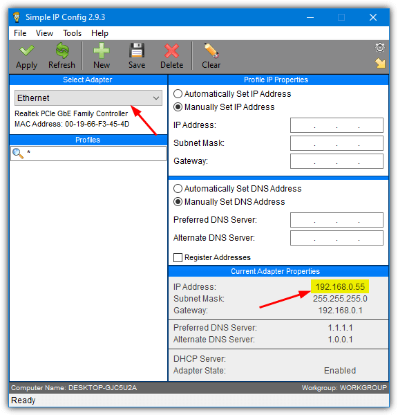 simple ip config