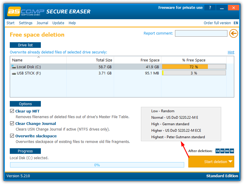 Ascompt secure eraser